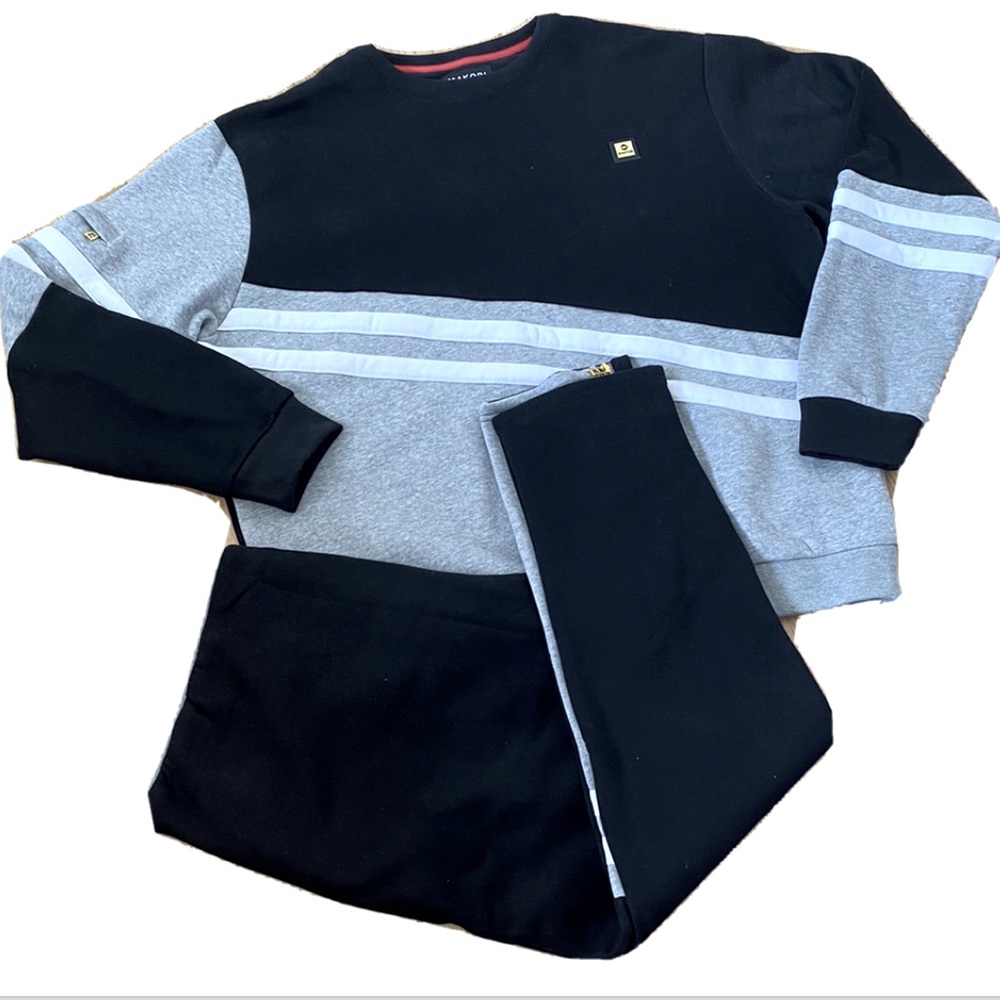 MAKOBI Pullover Crewneck Set 3XL M2474 In BLACK AND GREY NWT